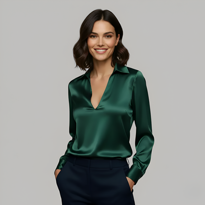 Elegant V-neck blouse for women | Valerios