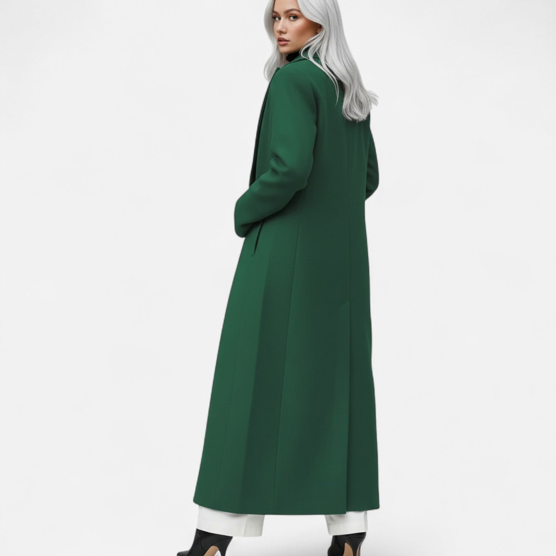 Classic structured formal winter coat for women -6