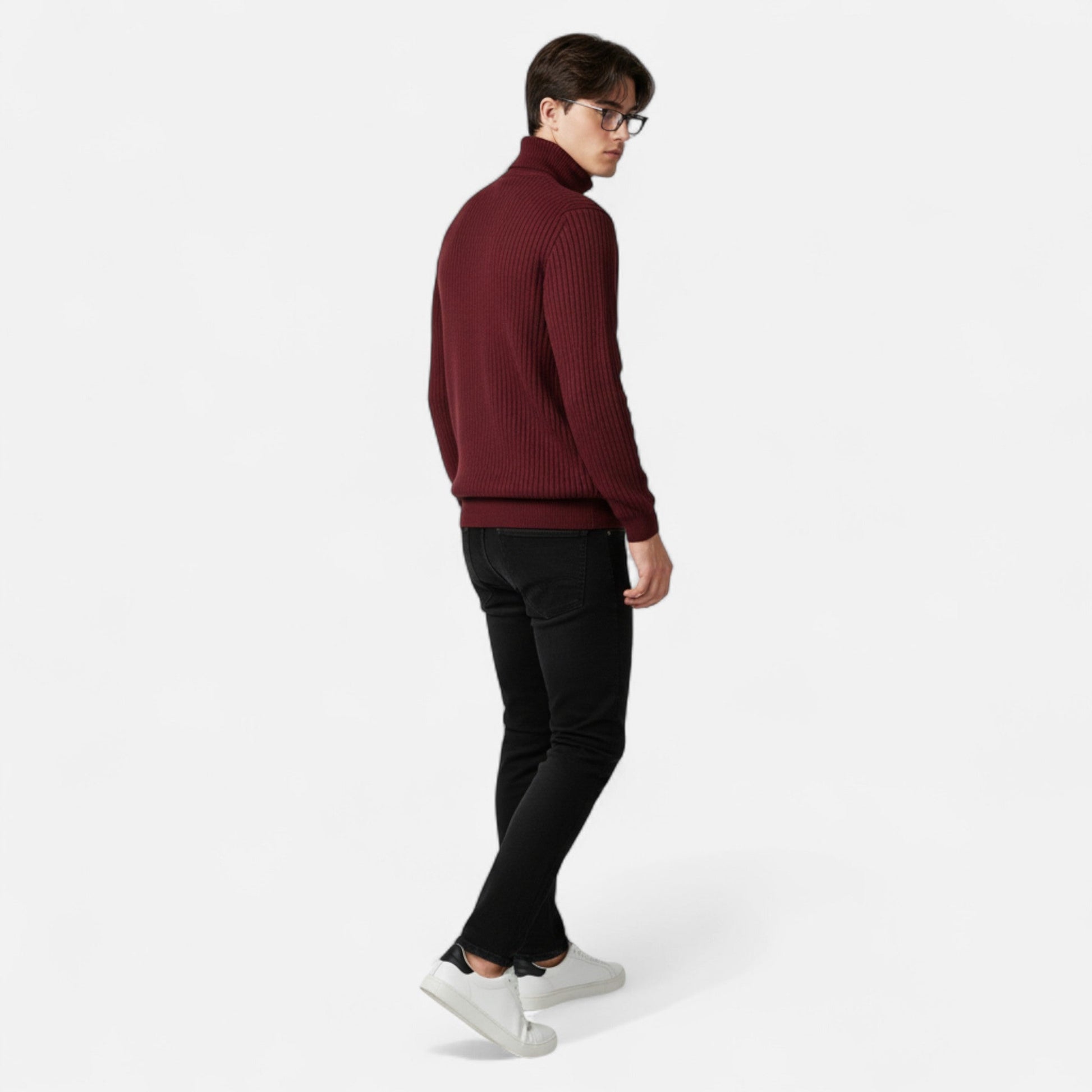 Classic knitted turtleneck sweater for men -12