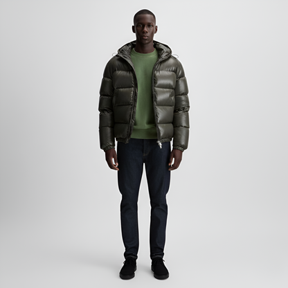 Padded hooded jacket for men | Valerios