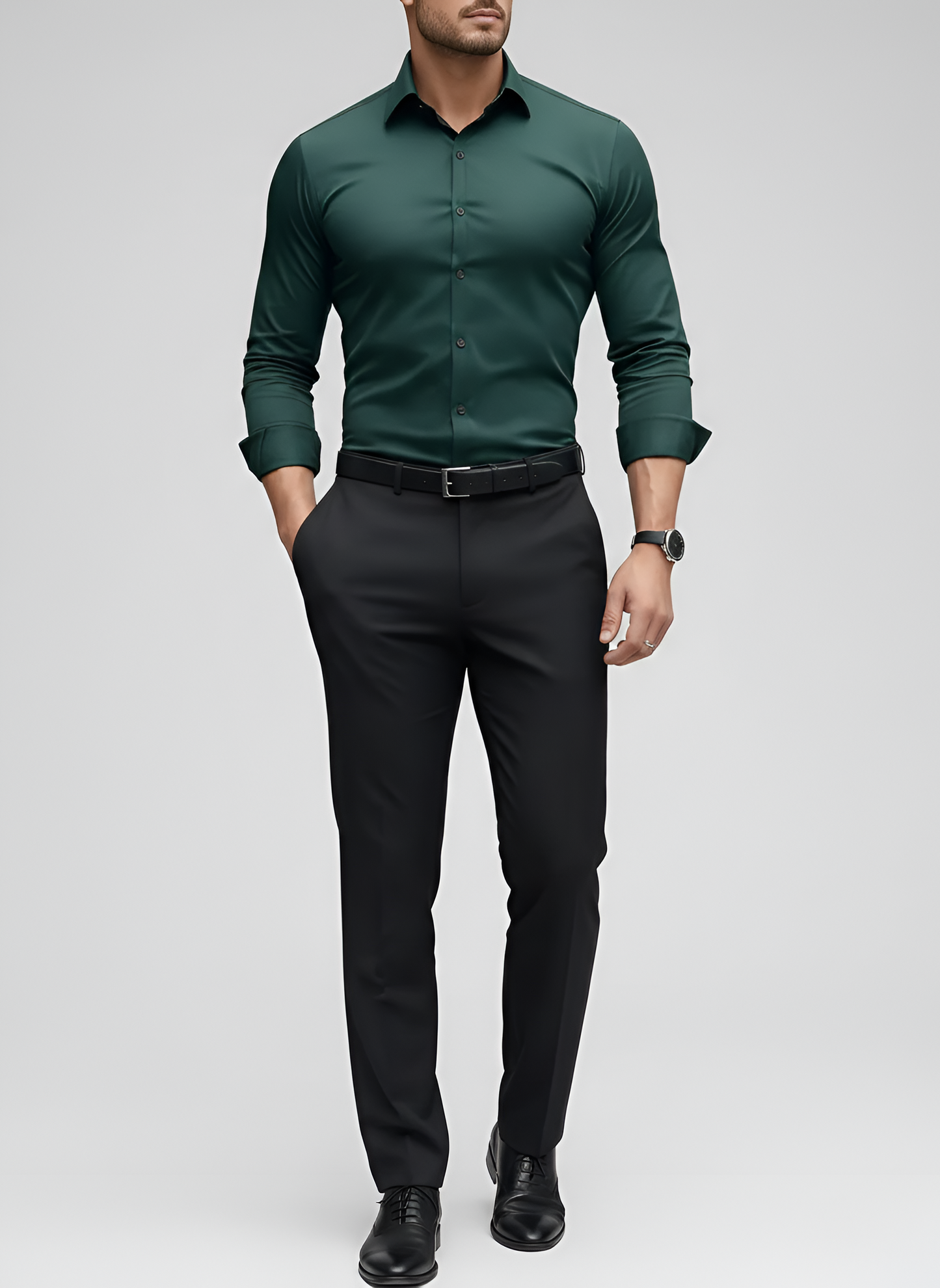 Wrinkle-free slim-fit button-up shirt for men | Adrian