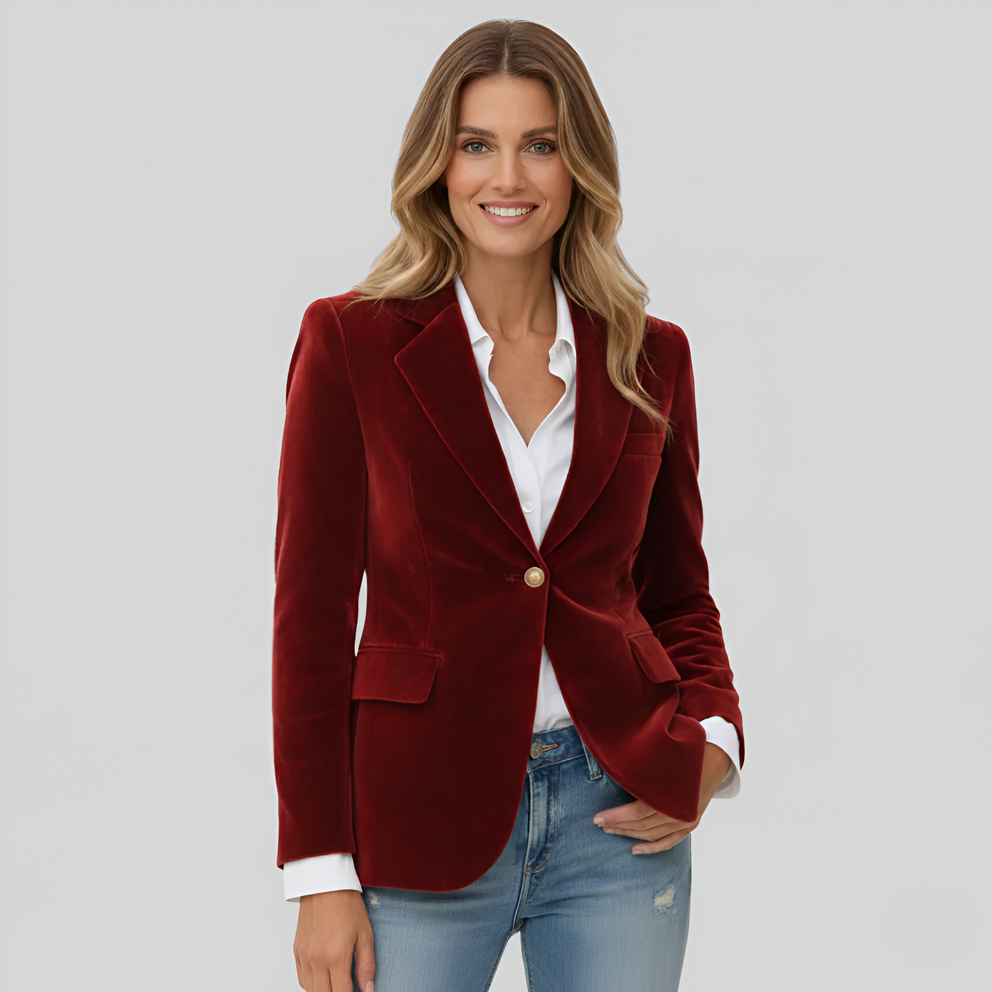 Elegant one-button blazer for women | Valerios