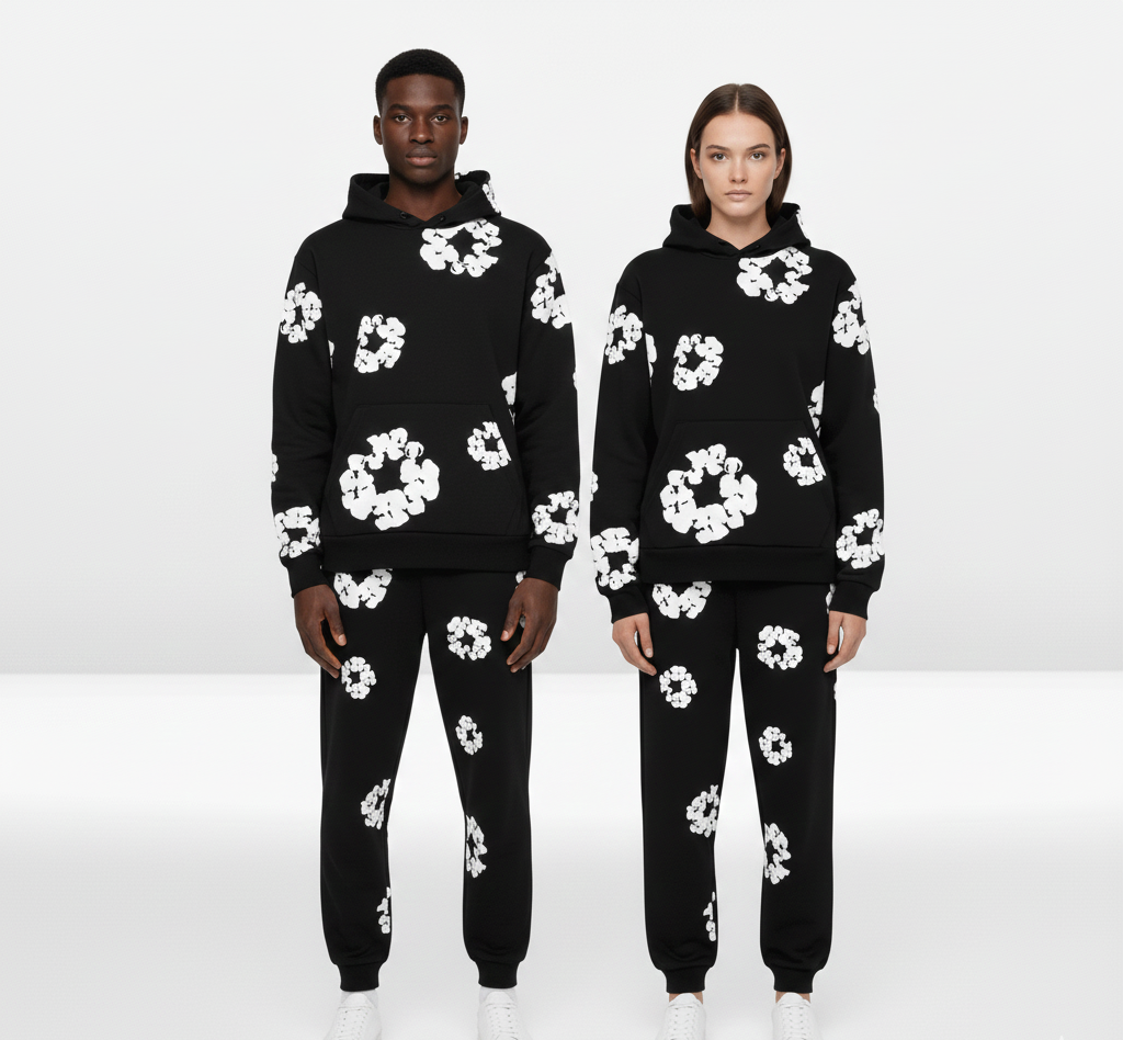 Printed hoodie and jogger set | Valerios