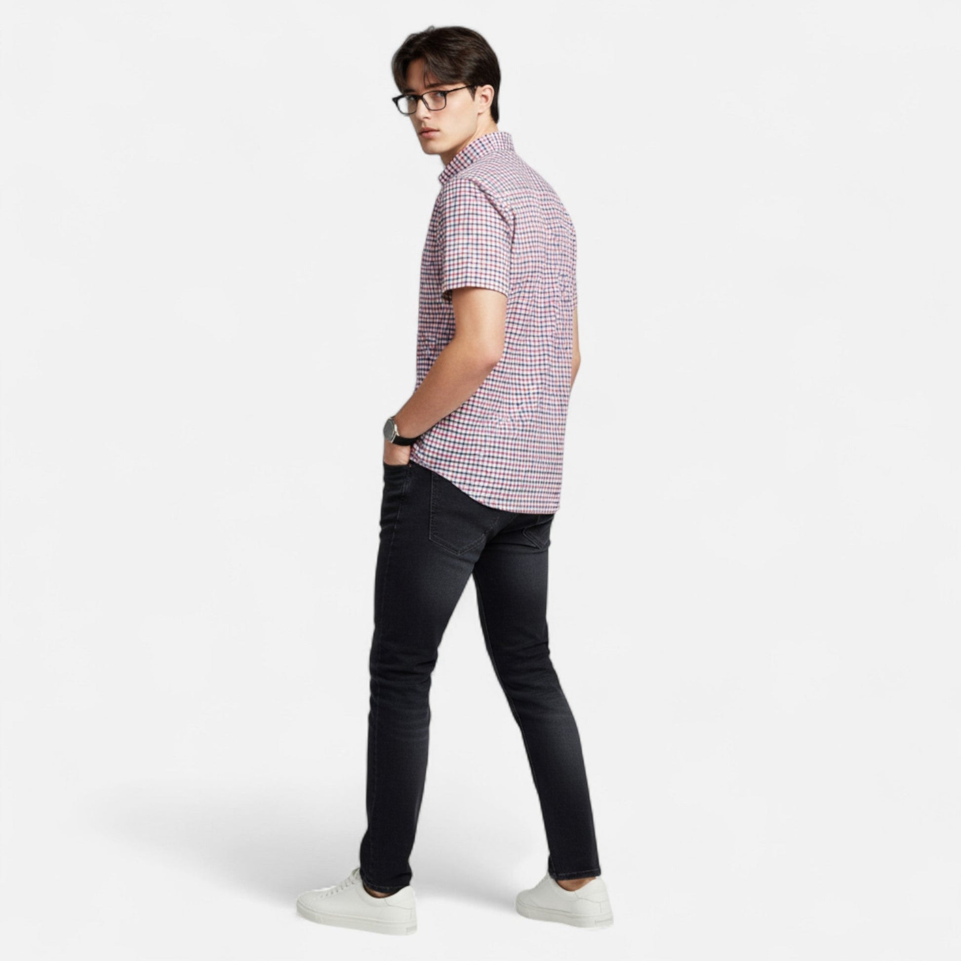 Classic oxford short-sleeve everyday shirt for men -14