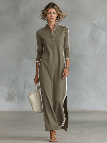 Minimalist button-down sweatshirt for women | Elowen -3