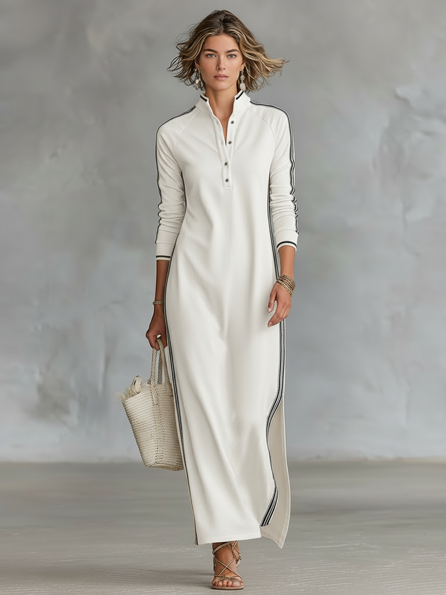 Minimalist button-down sweatshirt for women | Elowen -4