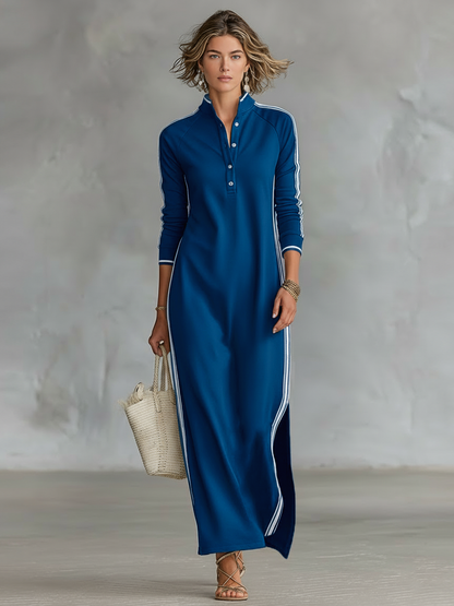 Minimalist button-down sweatshirt for women | Elowen -5