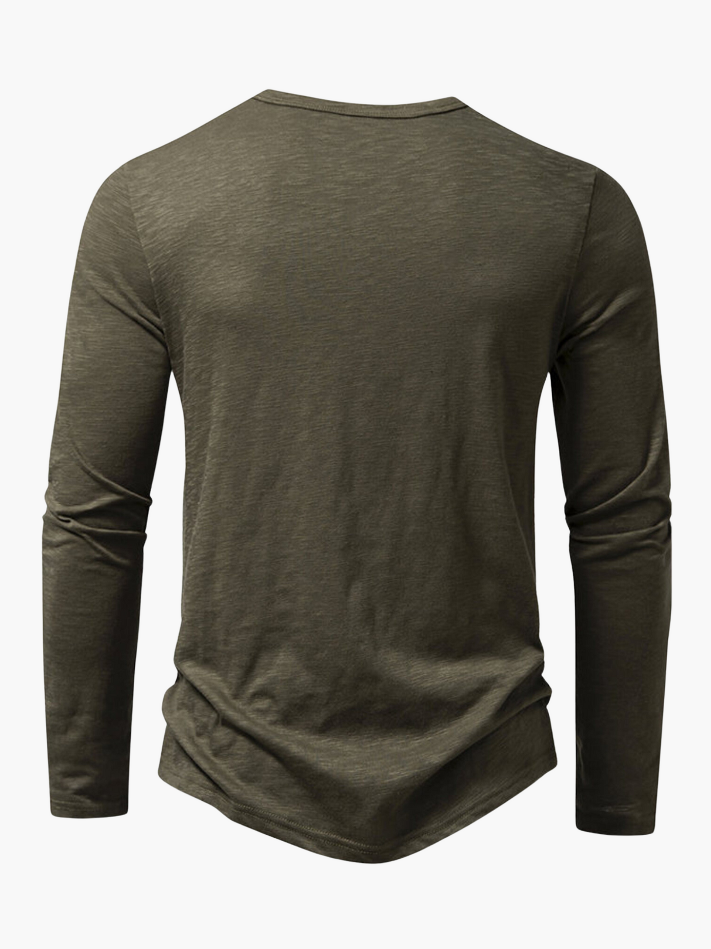 Cotton blend henley long sleeve t-shirt for men -5