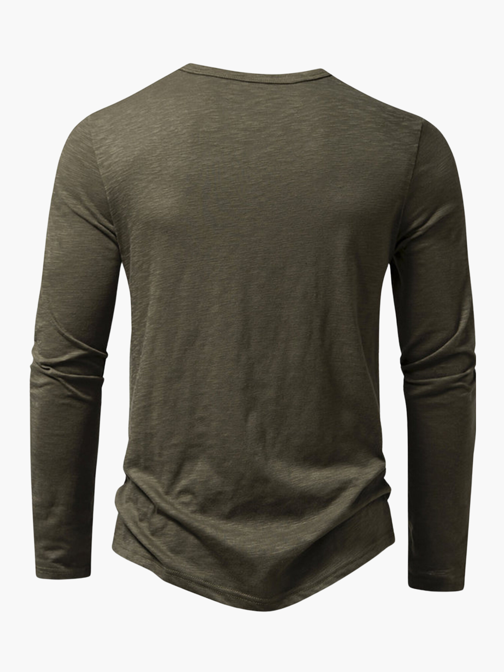 Cotton blend henley long sleeve t-shirt for men -5