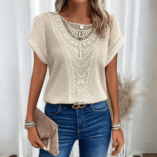 Elegant Ibiza-style relaxed top for women | Simone -1