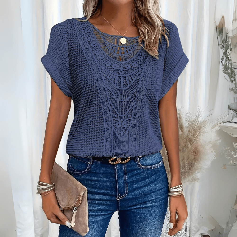 Elegant crochet lace blouse for women | Amara -6