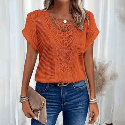 Elegant Ibiza-style relaxed top for women | Simone -4