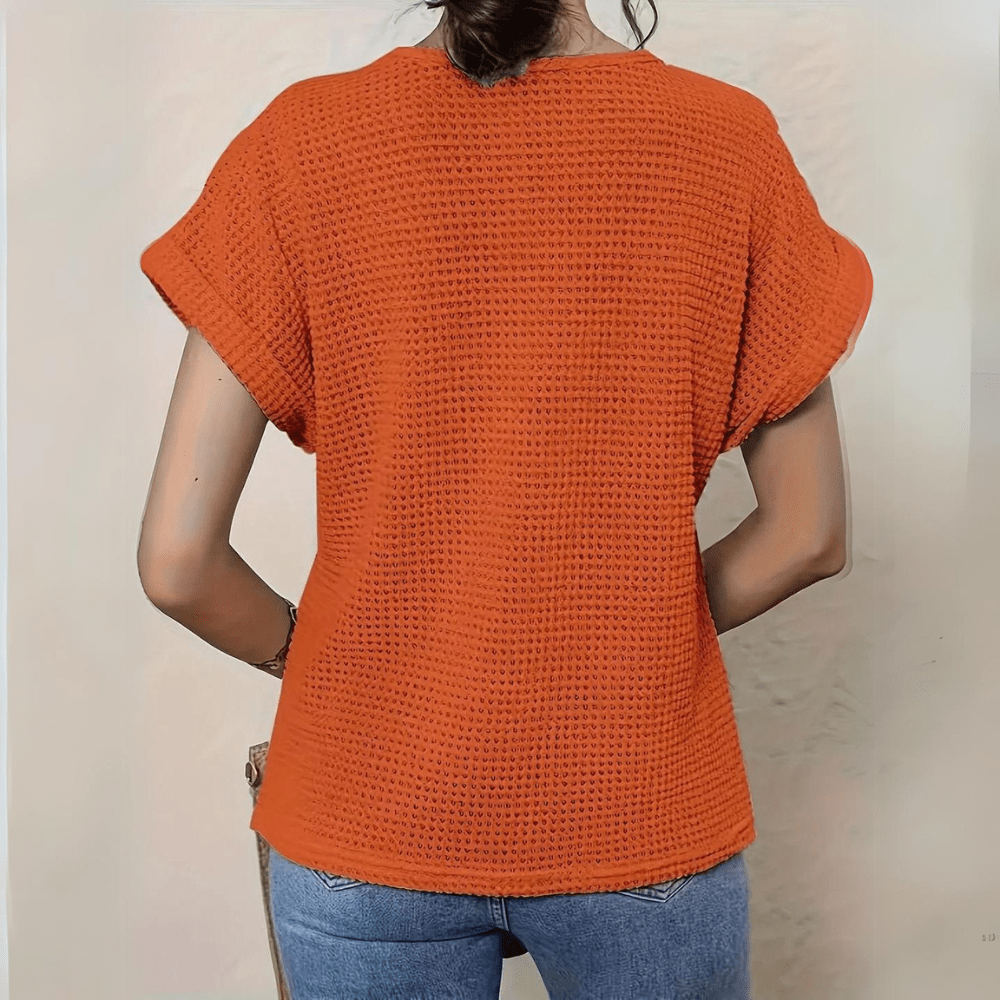 Elegant Ibiza-style relaxed top for women | Simone -5
