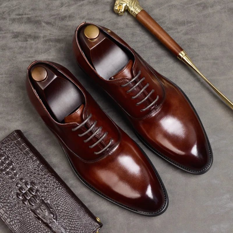 Classic orthopaedic leather oxford dress shoes for men -4