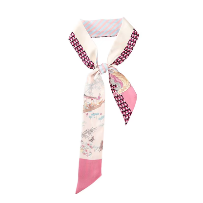 Equestrian silk scarf bag accessory for women