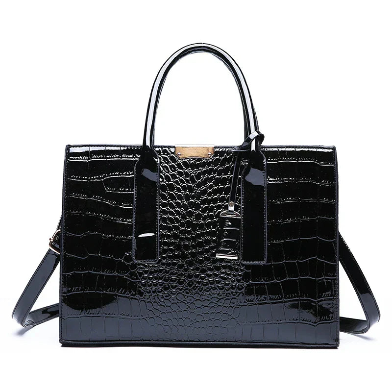 Luxury crocodile pattern tote bag for women | Fiorenza -1
