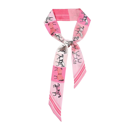 Equestrian silk scarf bag accessory for women