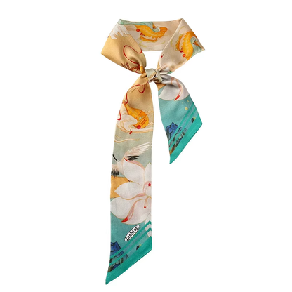 Equestrian silk scarf bag accessory for women