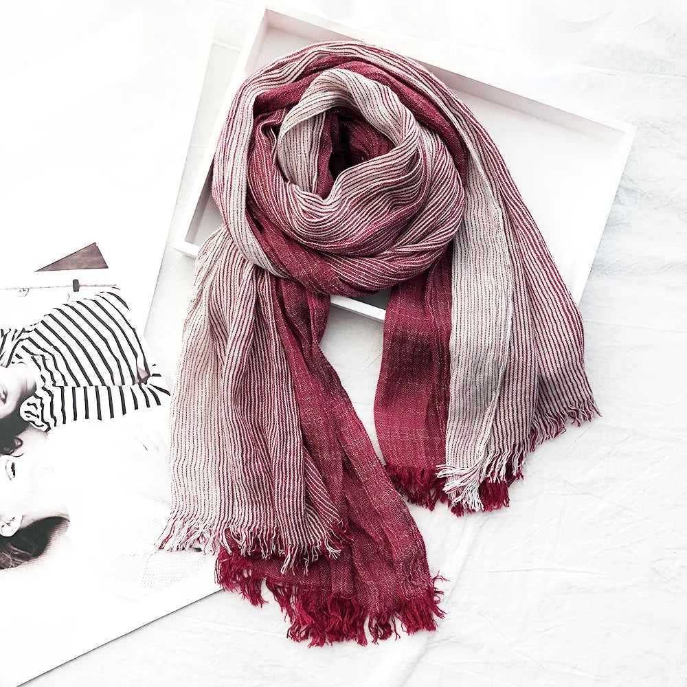 Timeless striped scarf for women | Aurora -5