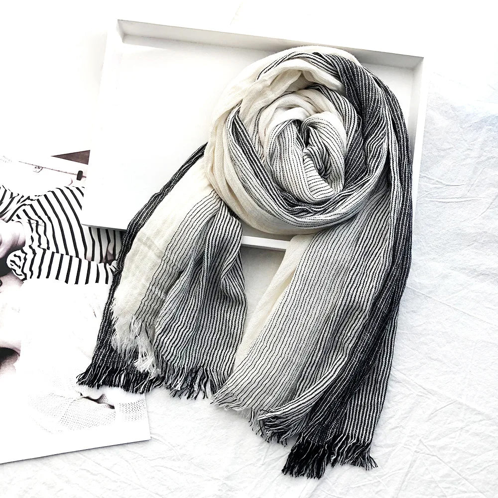 Timeless striped scarf for women | Aurora -2