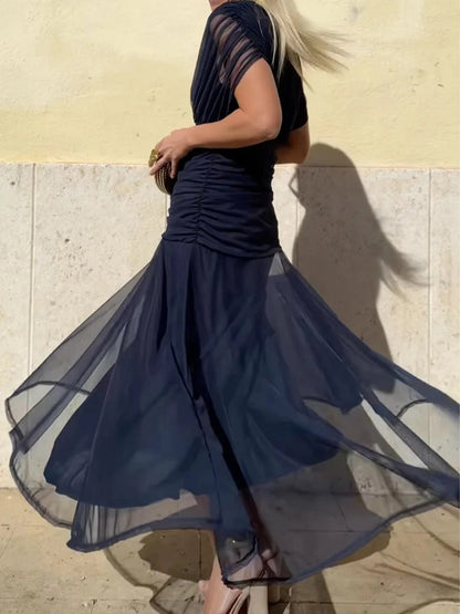 Long floral V-neck maxi dress for women | Vivian -18
