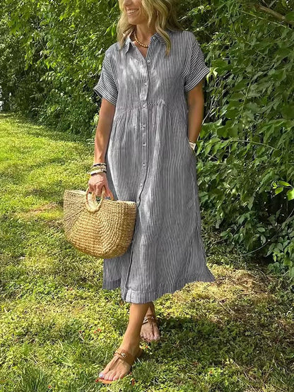 Relaxed elegant everyday maxi dress for women | Ruby -5