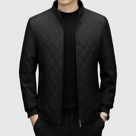 Elegant monogram zip jacket for men | Aurelio -1