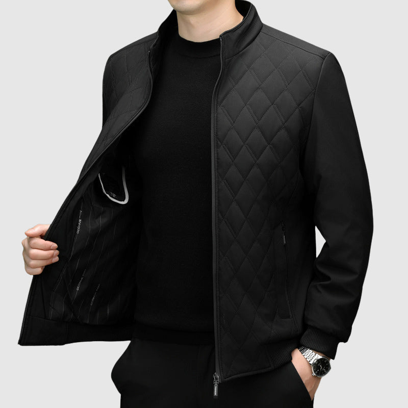 Elegant monogram zip jacket for men | Aurelio -5