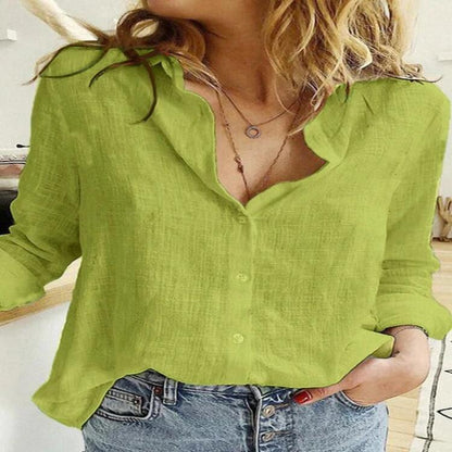 Summer linen blouse for women | Zomie -7
