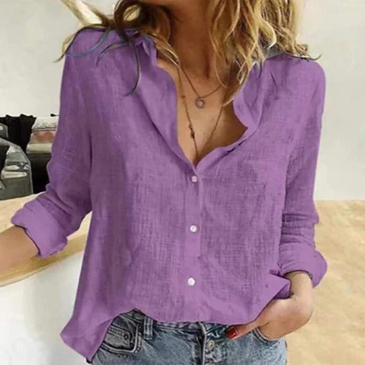 Summer linen blouse for women | Zomie -8