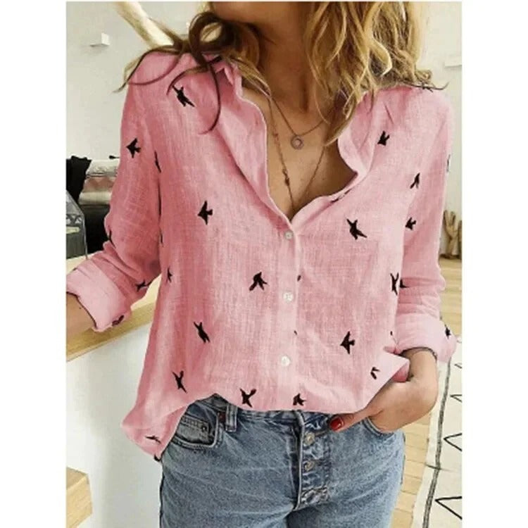 Summer linen blouse for women | Zomie -4
