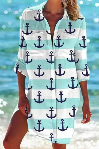 Lightweight beach blouse with button-front design for women | Johanna