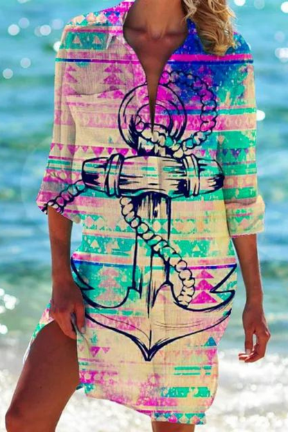 Lightweight beach blouse with button-front design for women | Johanna