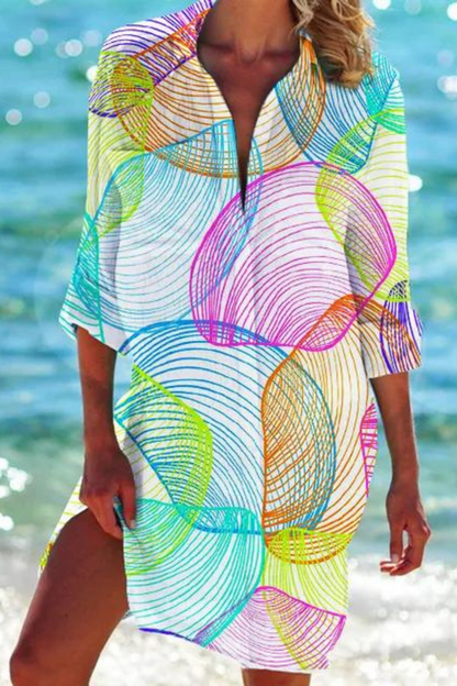 Lightweight beach blouse with button-front design for women | Johanna