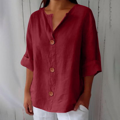Classic everyday blouse with relaxed fit for women | Elara