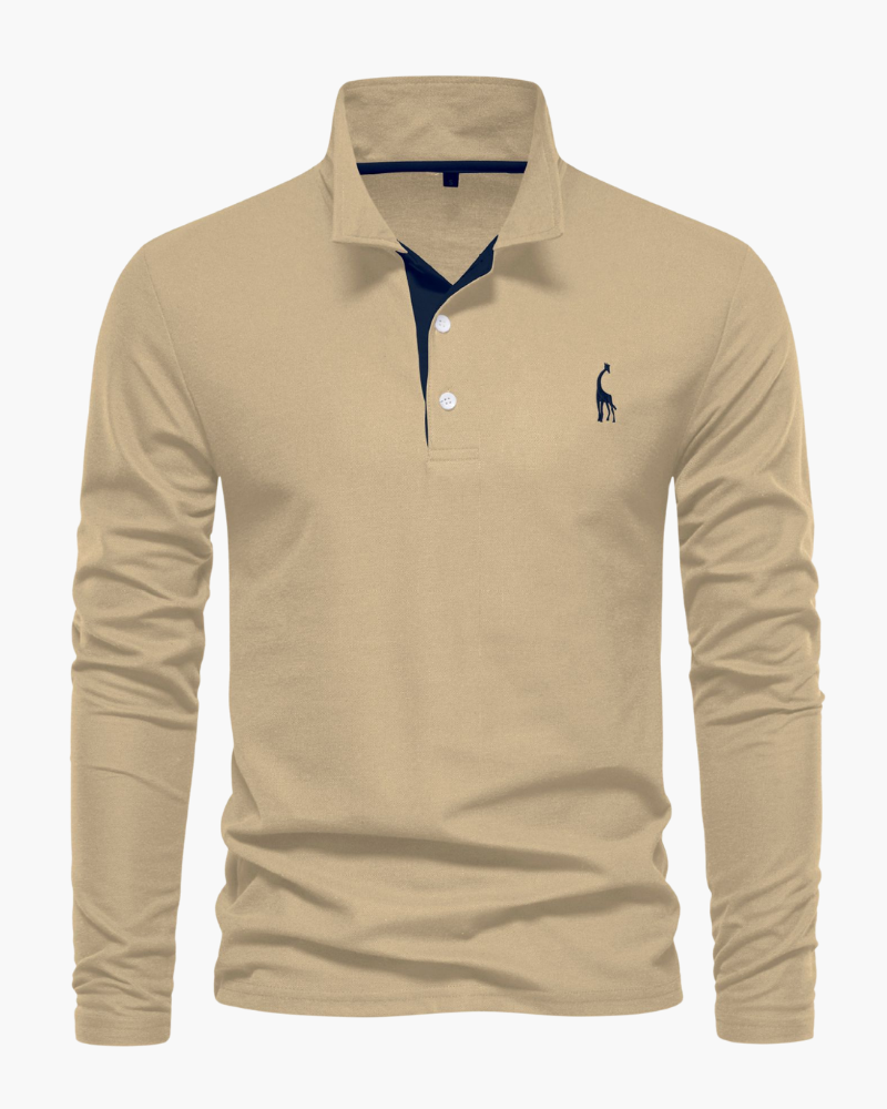 Long sleeve polo shirt for men -8
