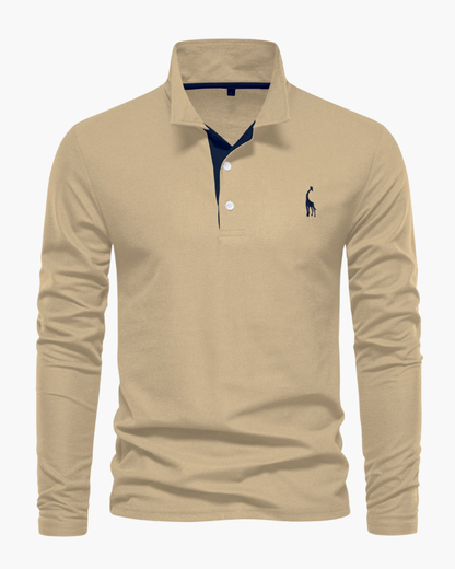 Long sleeve polo shirt for men -8
