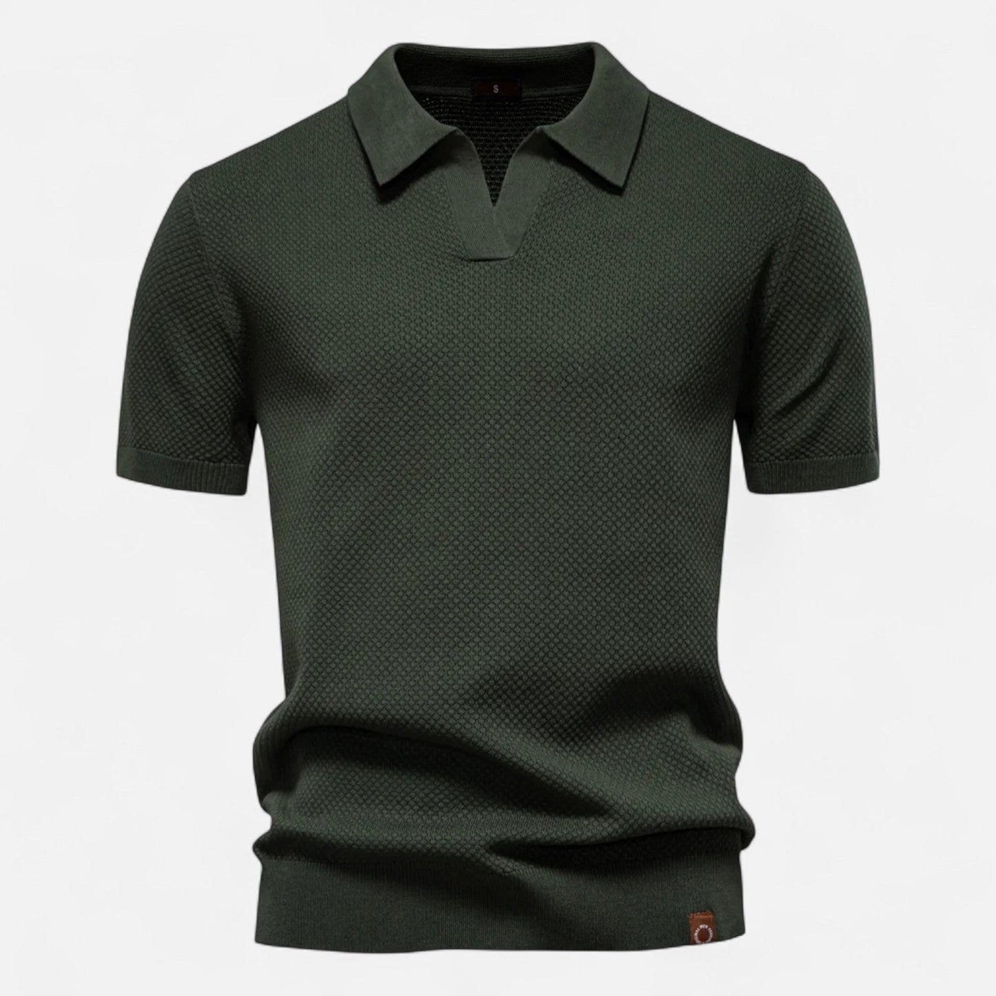 Knit polo shirt with button neck and long sleeves for men | Arlen