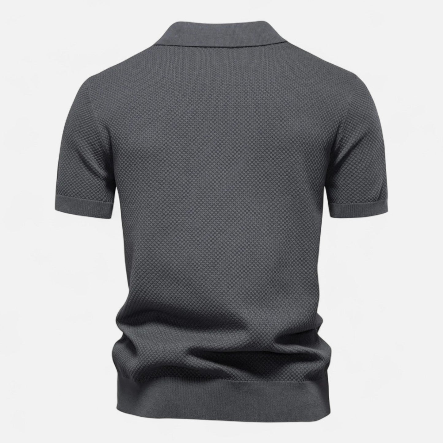 Knit polo shirt with button neck and long sleeves for men | Arlen
