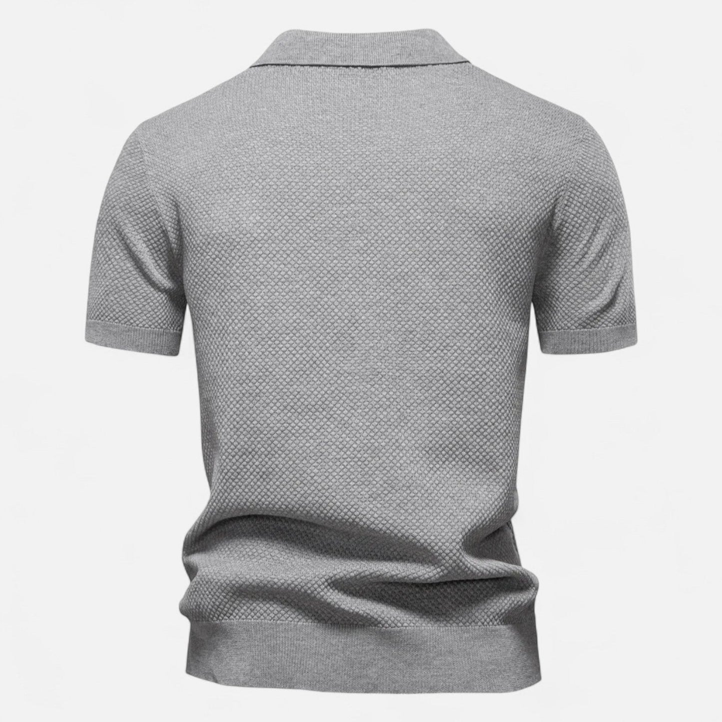 Knit polo shirt with button neck and long sleeves for men | Arlen