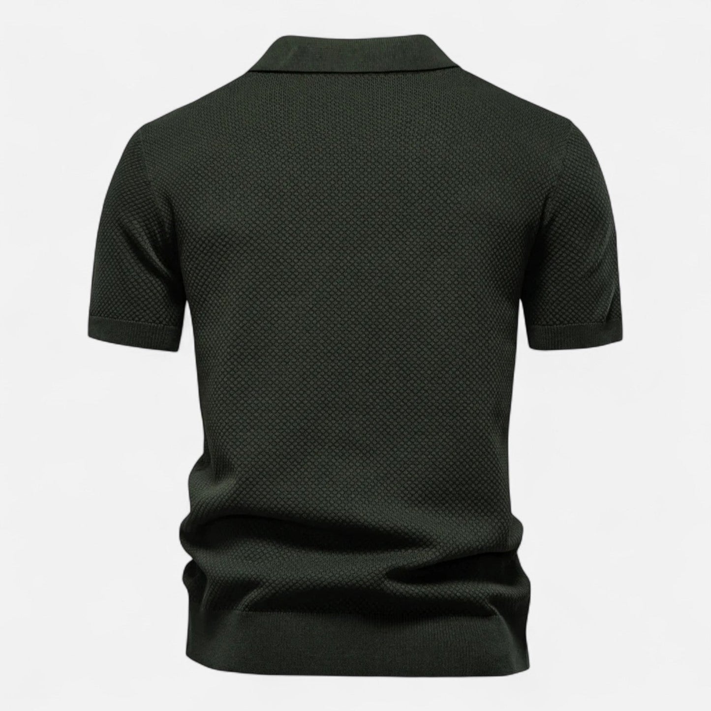 Knit polo shirt with button neck and long sleeves for men | Arlen