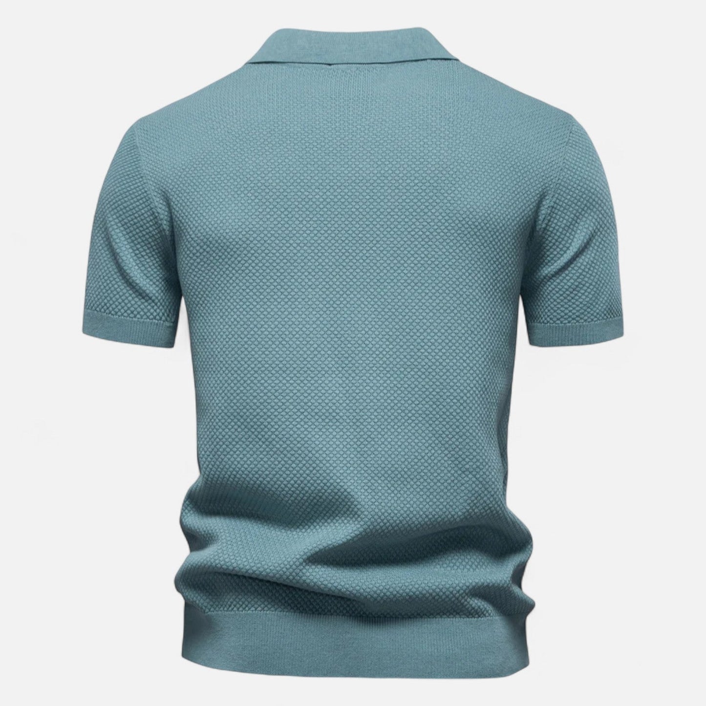 Knit polo shirt with button neck and long sleeves for men | Arlen