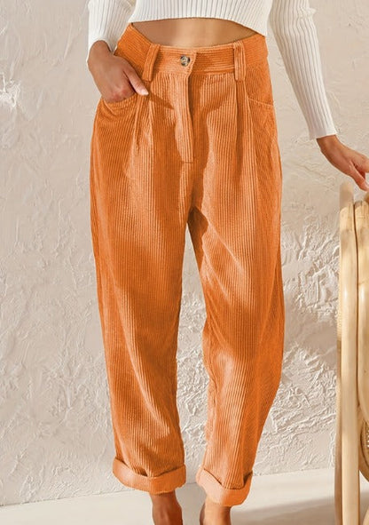 High-waist wide-leg corduroy trousers for women | Marielle -9