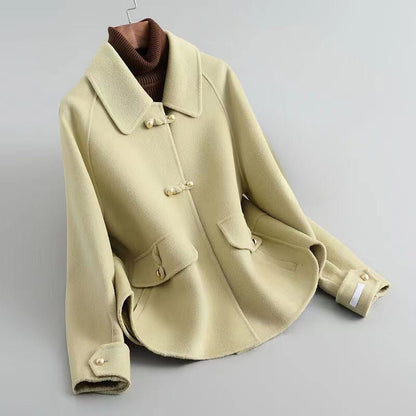 Elegant pearl button coat for women | Celeste -2