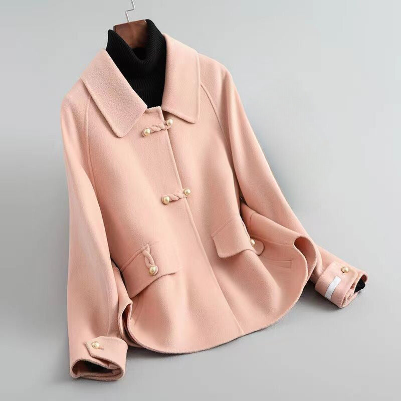 Elegant pearl button coat for women | Celeste -3