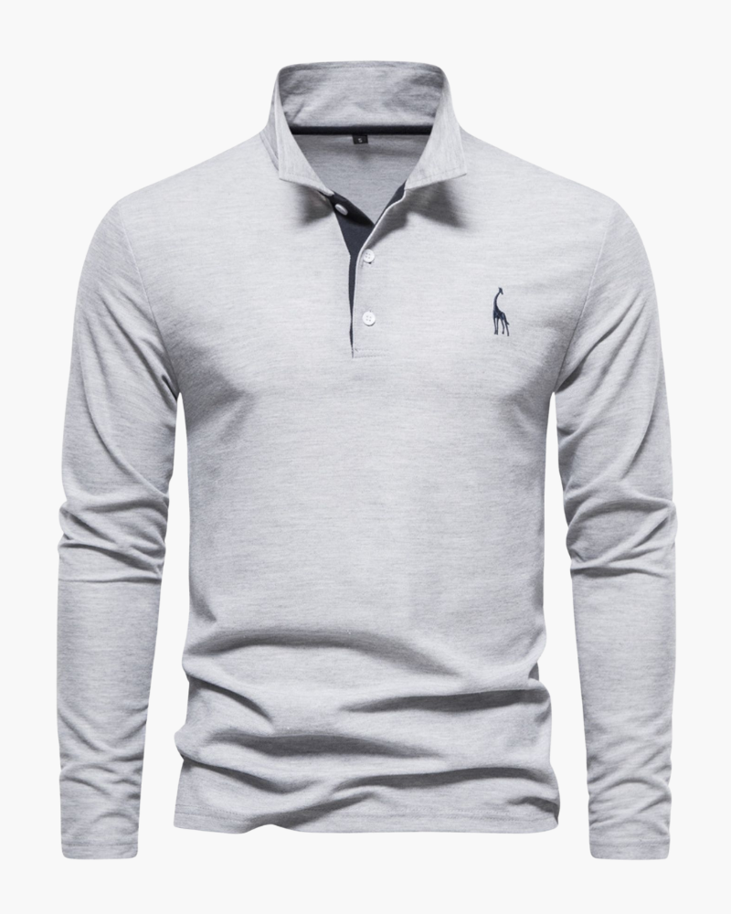 Long sleeve polo shirt for men -3