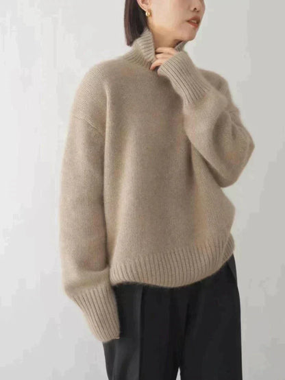 Classic high-collar elegant everyday jumper for women | Isabel -6