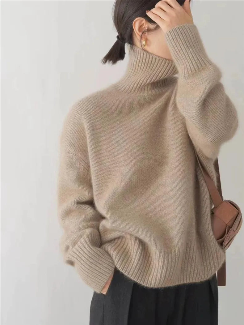 Classic high-collar elegant everyday jumper for women | Isabel -7