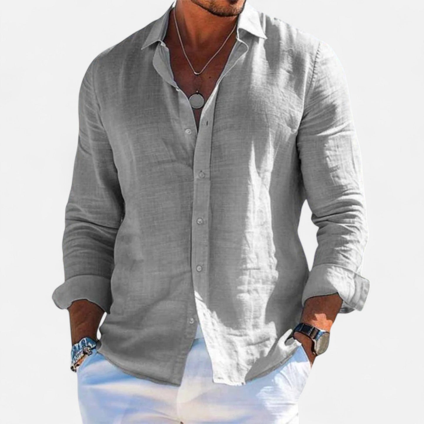 Classic linen heritage everyday shirt for men -5