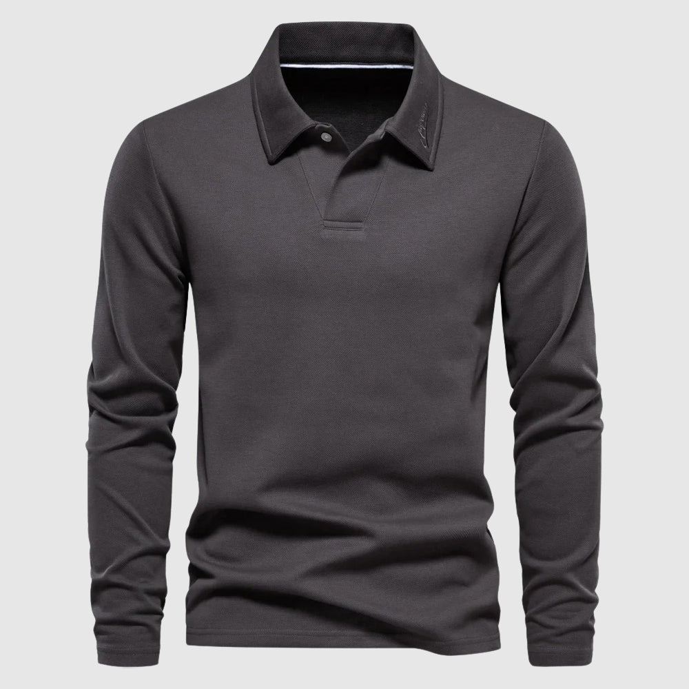 Classic full-sleeve polo shirt for men | Lorenzo -2